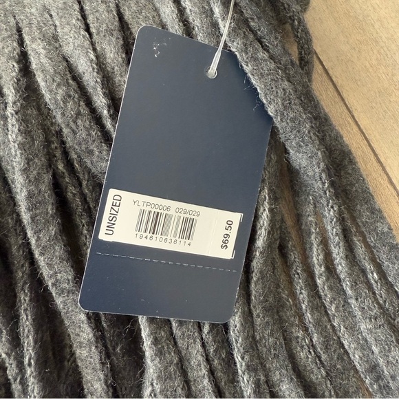 NWT Lucky Brand brushed fringe oversized blanket scarf grey - Picture 5 of 5